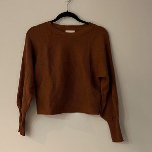 Burnt Orange Pink Rose Sweater (Medium)